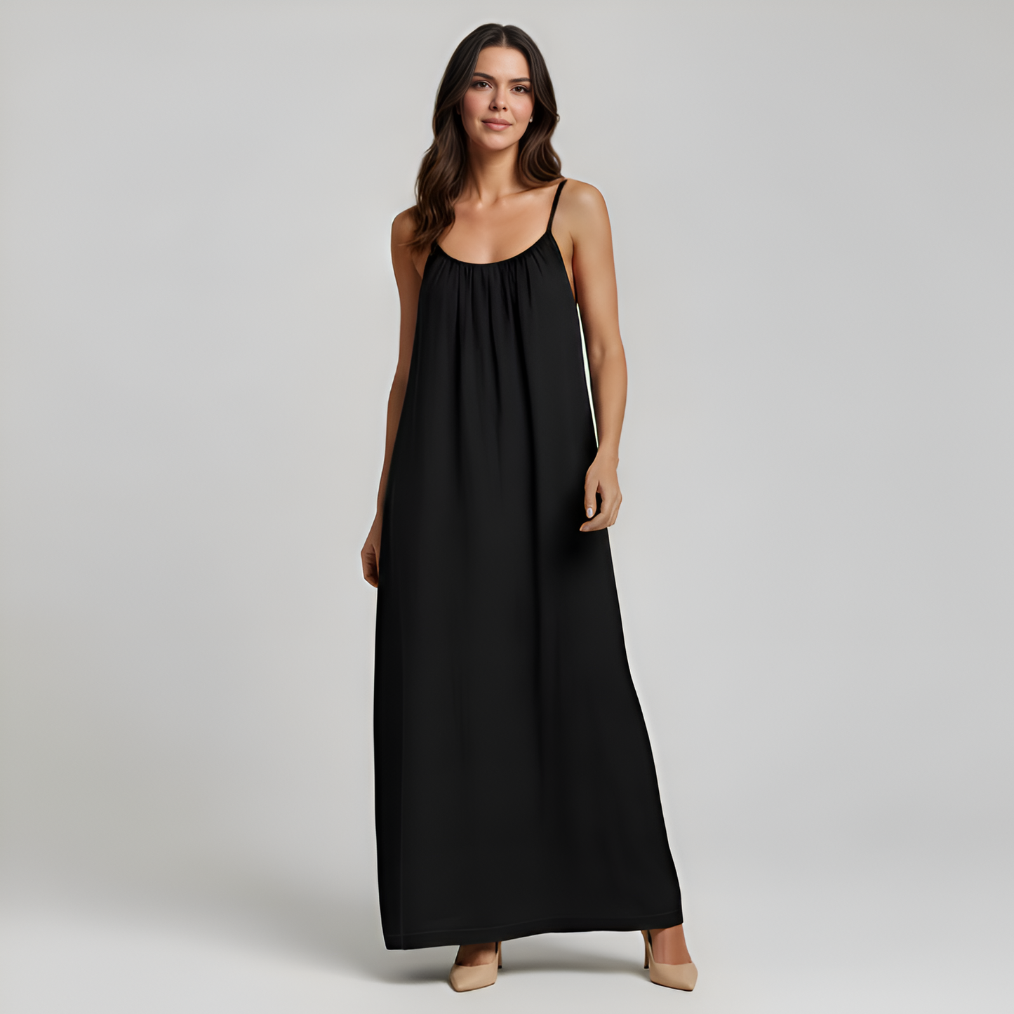 Sophisticated Cami Maxi Dress with Adjustable Straps