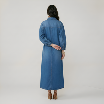 Classic Long Sleeve Denim Maxi for Women