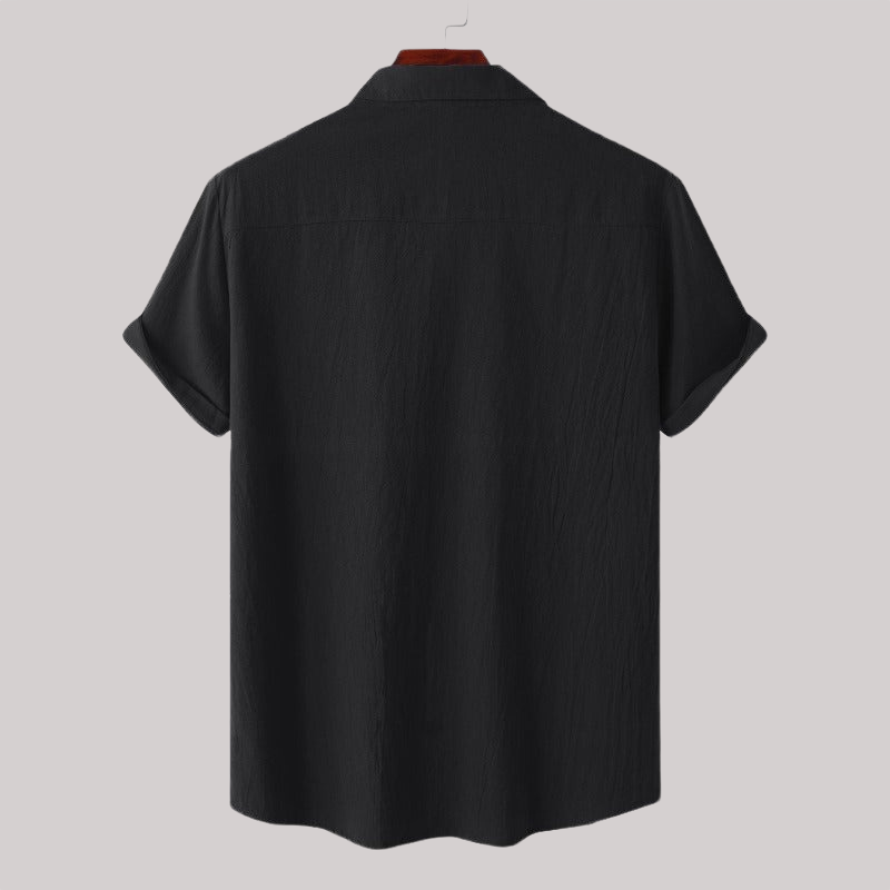 Breathable Linen Blend Short Sleeve Button Down