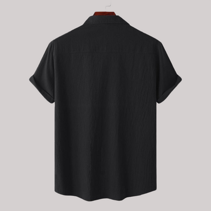 Breathable Linen Blend Short Sleeve Button Down