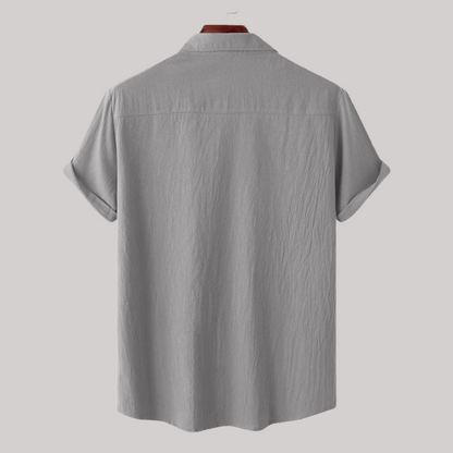 Breathable Linen Blend Short Sleeve Button Down